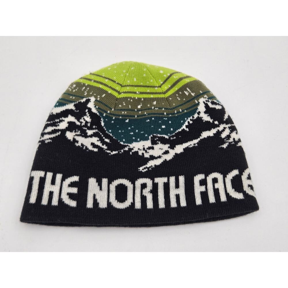 The North Face Reversible Beanie Knit Hat Logo Graphic Winter OSFA
